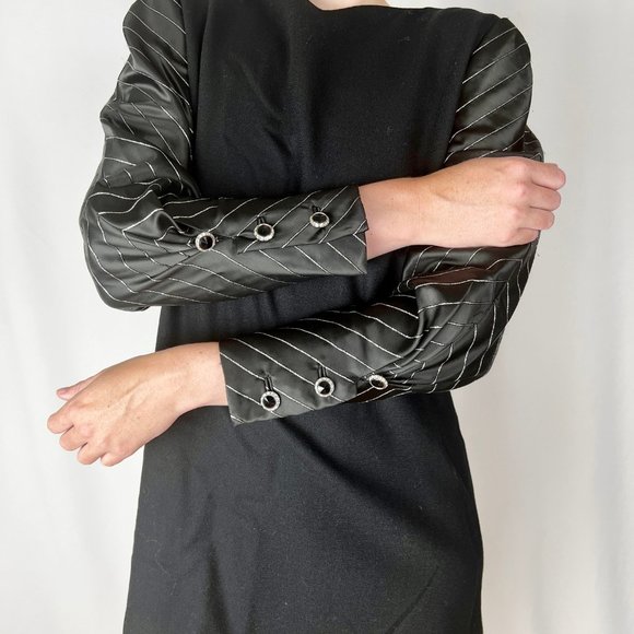 Stunning Vintage Ann Lawerence Sexy Mini Dress Statement Sleeves Made In The USA - Picture 4 of 10